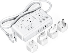 220V to 110V Voltage Converter, Universal Travel Adapter with 4 USB