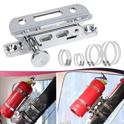 Chrome Quick Release Fire Extinguisher Roll Bar Mounting Bracket System
