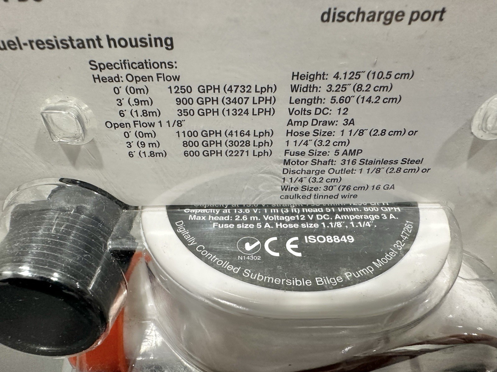 Johnson Pump 1250 GPH Automatic Ultima Bilge Pump 32-47261-002