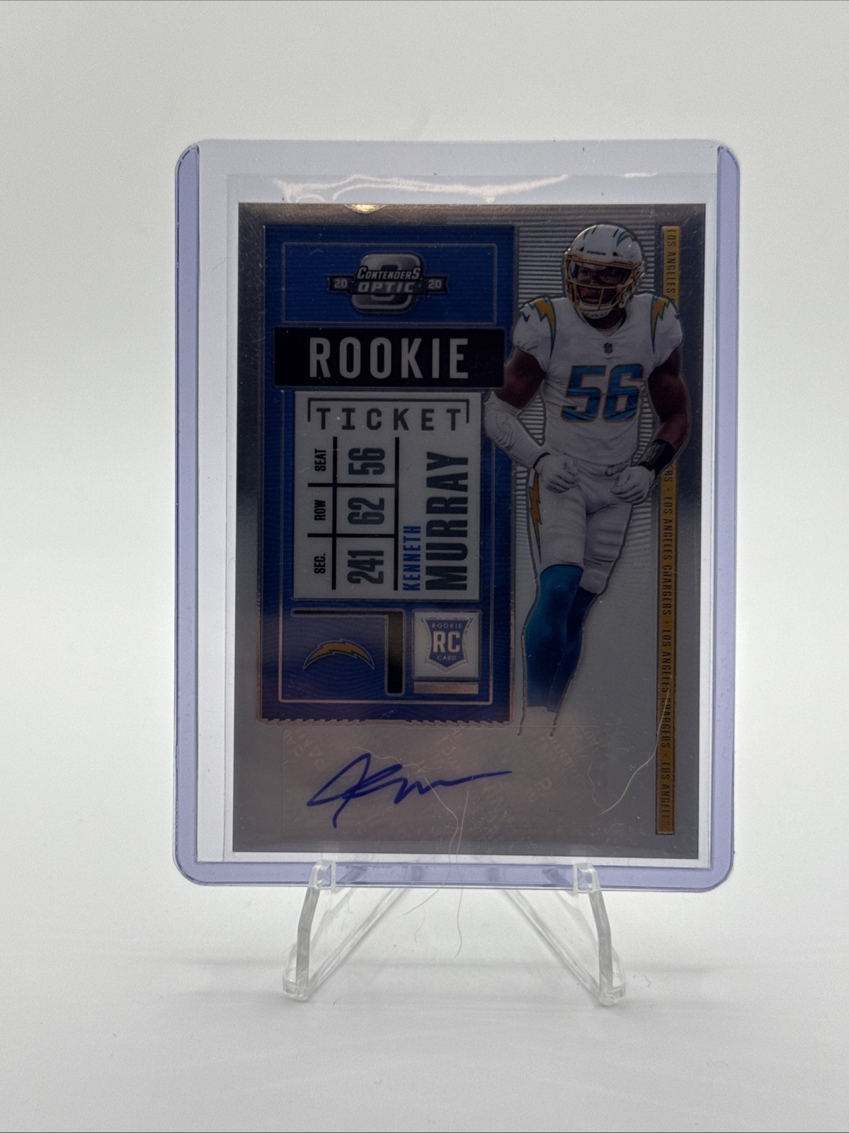 Kenneth Murray 2020 Contenders Optic Rookie Ticket Auto #149 Titans Chargers