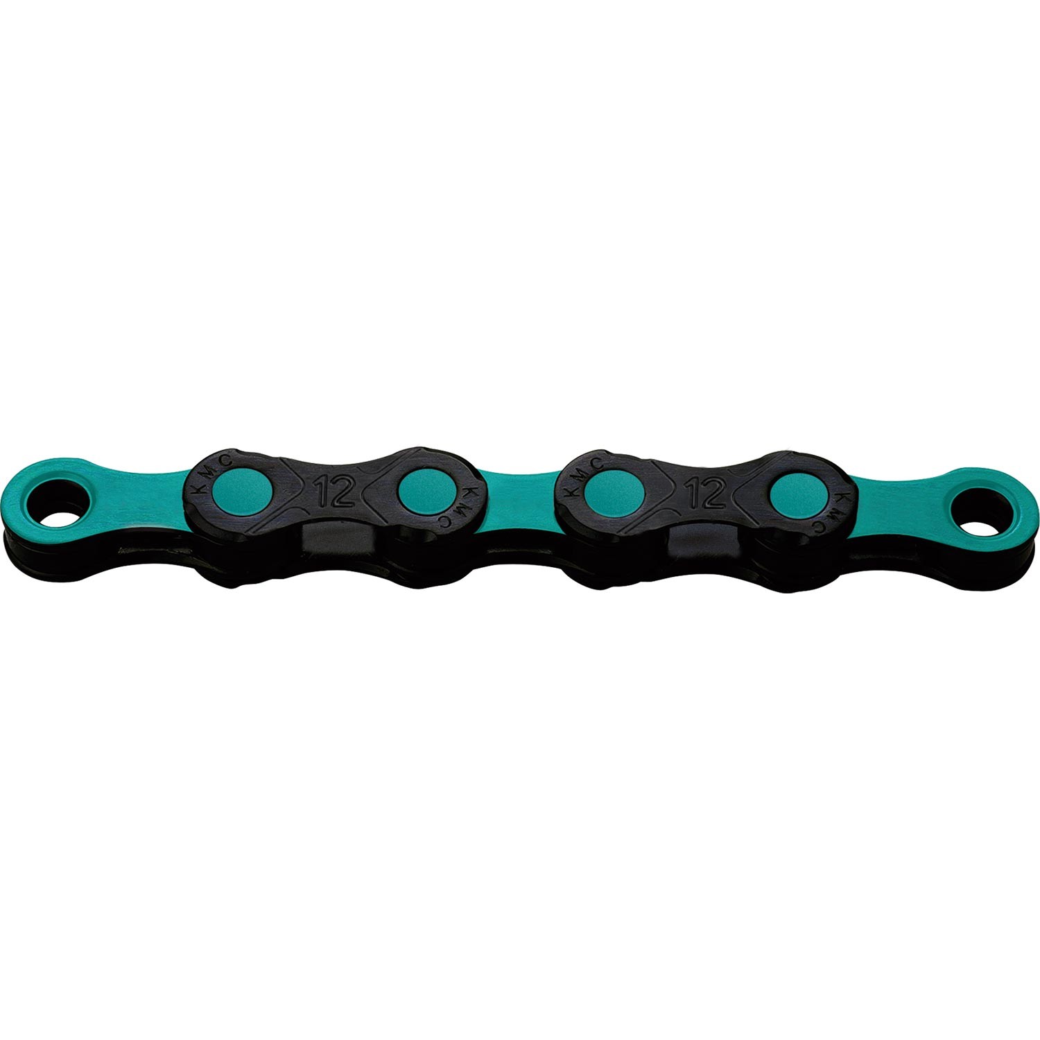 KMC DLC 12 Speed Chain - Black/Celeste - 126 Links