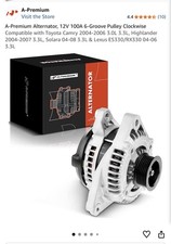 Toyota Camry Highlander Solara Alternator 3.0L 3.3L 2004-2008 100A
