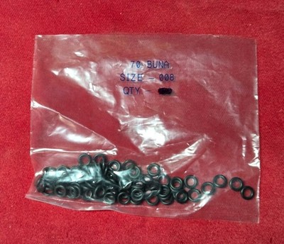 Buna-70 Size 008 O-Rings. 3/16'' ID x 5/16'' OD x 1/16'' Thick. - Pack Of 85