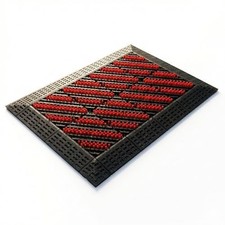 Heavy Duty Outdoor Boot Scraper Mat,29.5" x 17.5" Mud & Snow Red Stripe