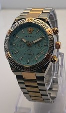 Refurbished Versace Greca Chrono Quartz Blue Dial Two-Tone Sub-Sec/Date Watch