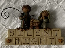 ON SALE: BLOSSOM BUCKET “SILENT NIGHT”NATIVITY/HOLY FAMILY RESIN ORNAMENT “SUZI”