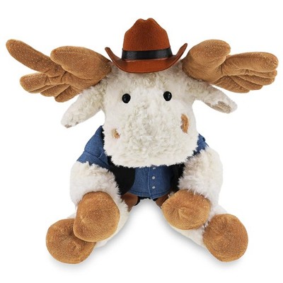 SUPER SOFT PLUSH - FANCY FLOPPY MOOSE 10.5'' COWBOY DRESS UP