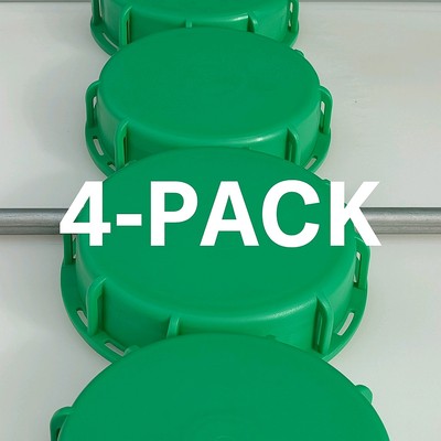   4-Pack Green IBC Tote Caps GC Style  Coarse Thread  Fits GC Cube, GBC, Mauser