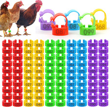 16mm Numbered Poultry Leg Bands   Colorful Chicken Leg Rings for Ducks, Geese...