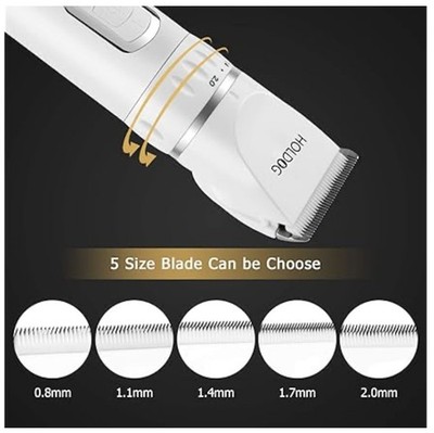 Dog Clippers Professional Heavy Duty Grooming Clipper 3-Speed Low Noise - Silver