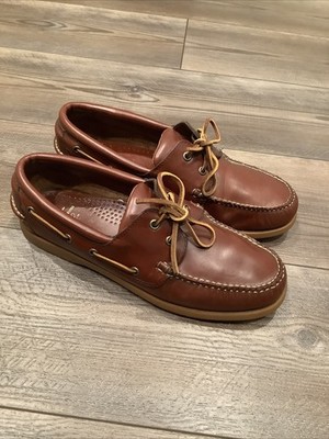 Brooks Brothers Mens Size 10D Brown Leather Boat Deck Shoes