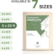 Canvas Drop Cloth by , Pack of 1 Reusable Paint Drop Cloth, 100 Recycled Cot...
