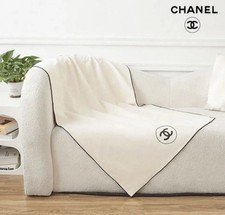 Chanel Beaute Logo Throw Blanket GWP with Carry Pouch New in box Novelty Ivory