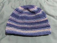 Large Crochet Beanie, Handmade, Blue, 100 Acrylic, Never Used