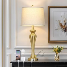 30 Inch Gold Single Table Lamp, 3-Way Dimmable Touch Control Bedsid... Fast Ship