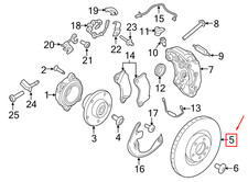 PORSCHE MACAN 95B Front Left Disc Brake Rotor 95B615301T NEW