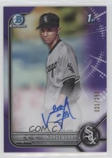 2022 Bowman Chrome Prospect Purple Refractor /250 Norge Vera #CPA-NVA Auto 16hz