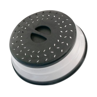 Collapsible Microwave Splatter Cover, 10.5 Inch, Dishwasher-safe, black 
