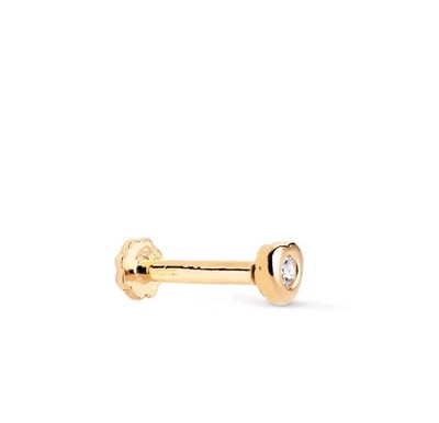 Ohr Piercing Cartilage Ohr Lippe Gold 18k 750 Mls. Herz 3 Mm. Stab 1,2 MM