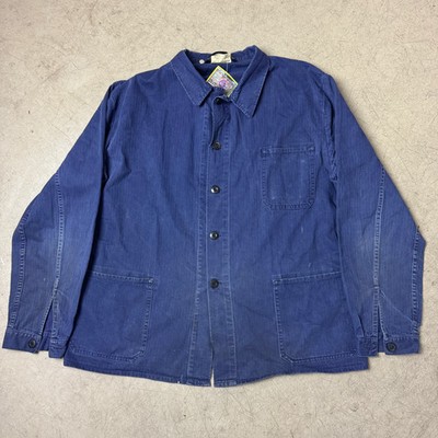 (XL) French Work Shirt Workwear Jacke Jacket Faded distressed Vintage Retro