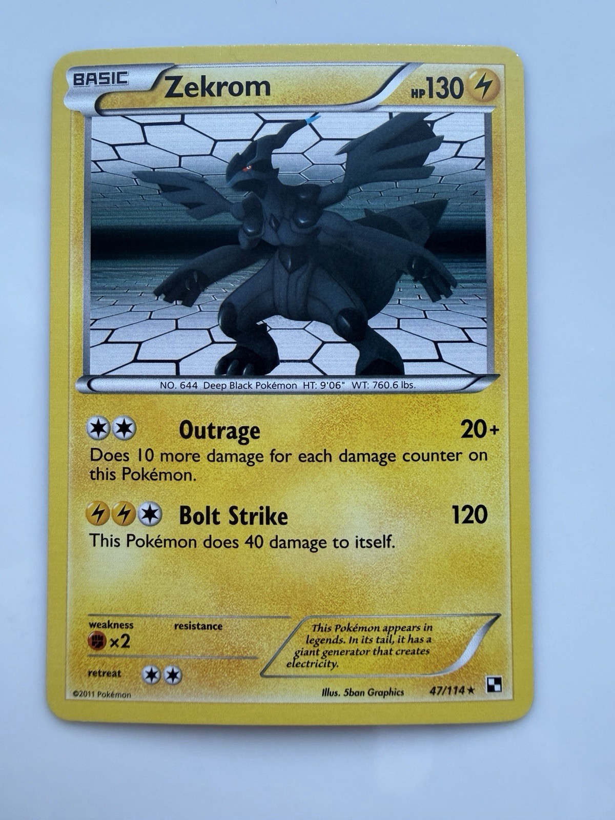 Zekrom Holo Rare Black and White 47/114 NM