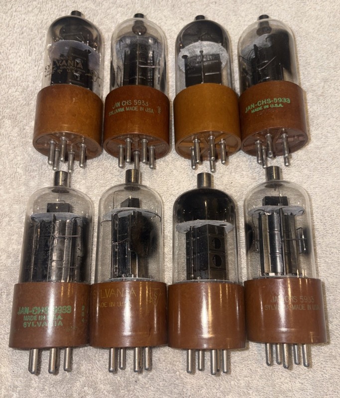 Sylvania 5933 Vacuum Tubes Lot Of 8 Tested Good