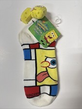 Nickelodeon Spongebob Pom Pom Heads Ankle Socks Size 4-10.5 Kids Or Womens
