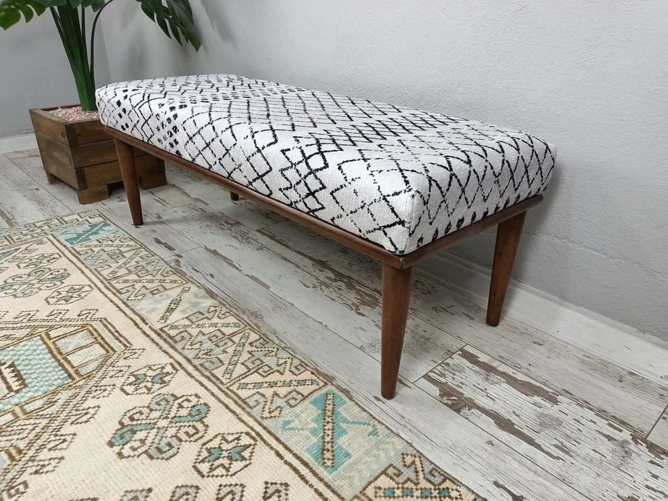 Piano bench, Dining table bench, Kitchen bench, Boho bench, Handmade bench - Image 3 of 4