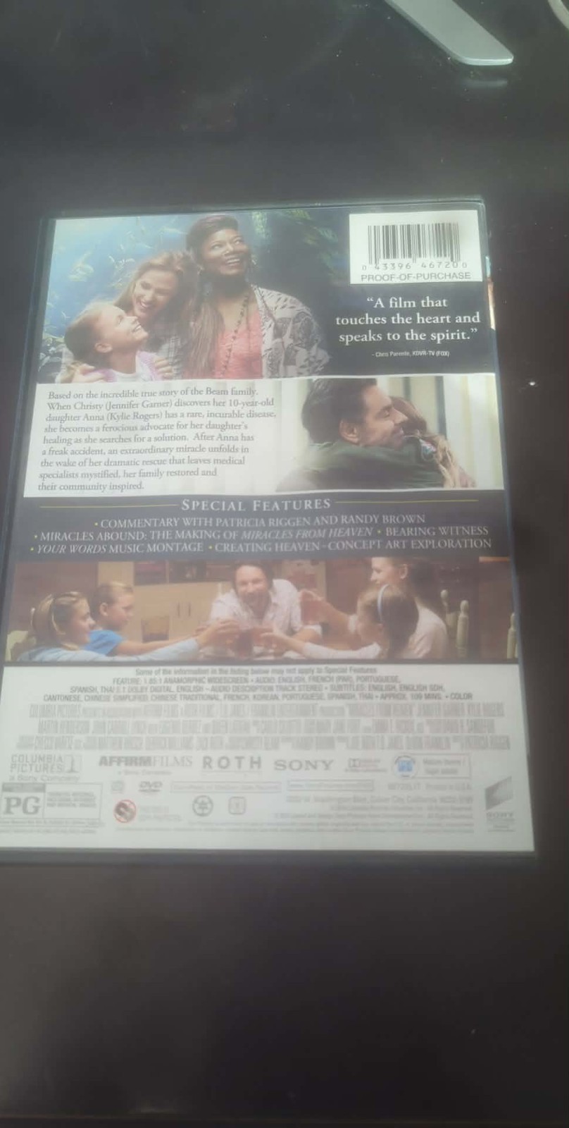 Miracles From Heaven DVD accpetable