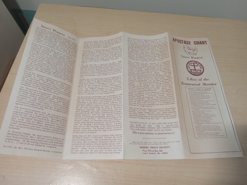 Plan de Satanás Apostasía Gráfico Evangelio Tracto Comunismo Rayos X Monstruo Ecuménico - Imagen 8 de 9