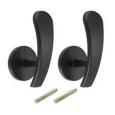 2Pcs Aluminum Alloy Wall Mounted Curtain Holdback Drapery Holder Hook Black