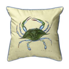 Betsy Drake Blue Crab - Female Large Indoor Outdoor Pillow 18x18