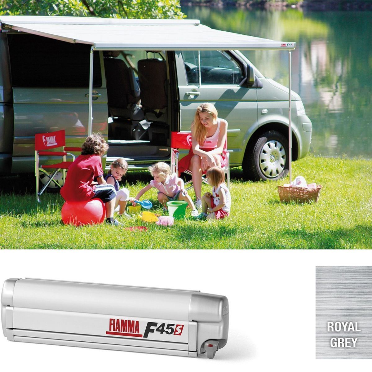 Fiamma F45s 260 Awning for VW T5 T6 in Titanium – Royal Grey