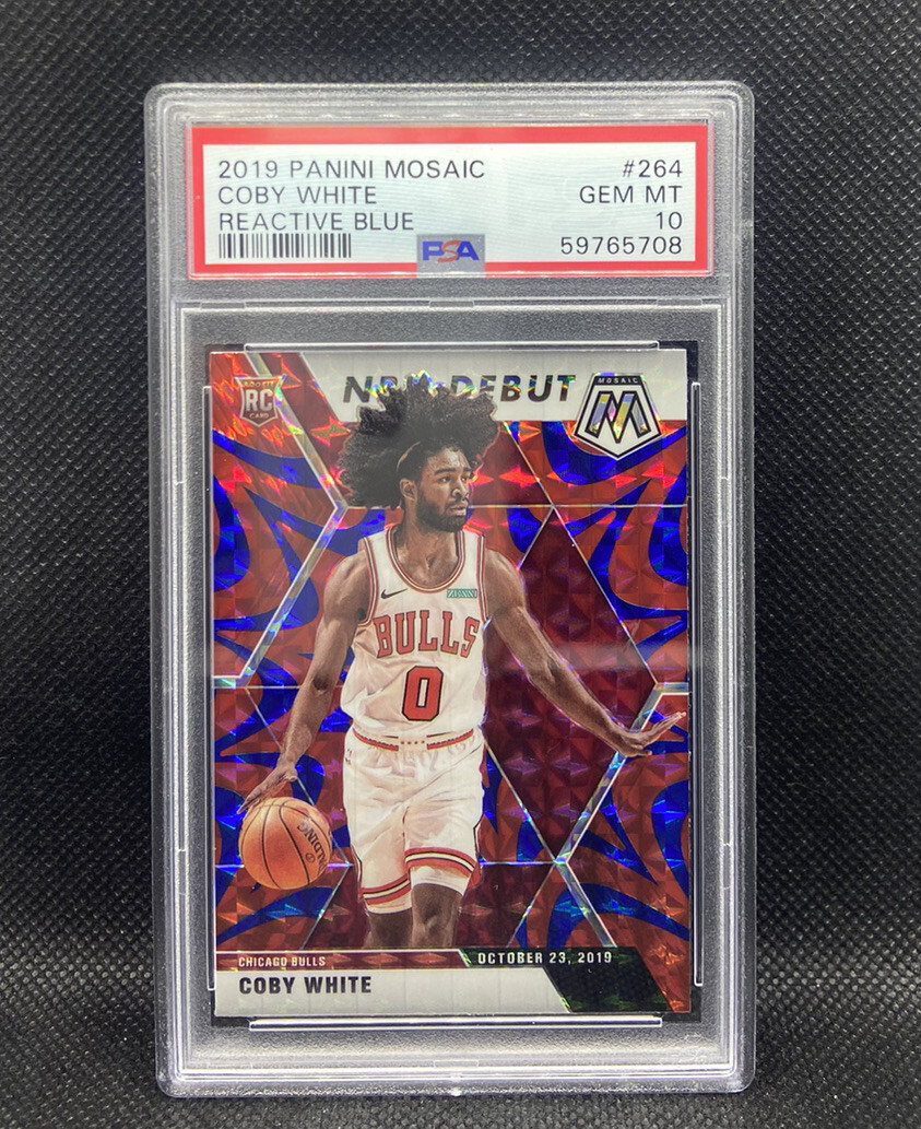 Coby White Rookie PSA 10 Reactive Blue 2019-20 Panini Mosaic Basketball #264 NBA