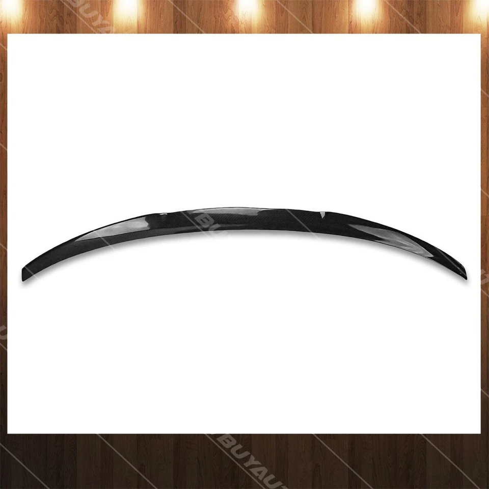 For 2014-UP BMW M4 F82 Real Carbon Fiber Rear Lip Spoiler Trunk Wing Gloss Black - Image 2 of 3