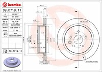 2X Brembo 09.D719.11 Bremsscheibe FüR Lexus