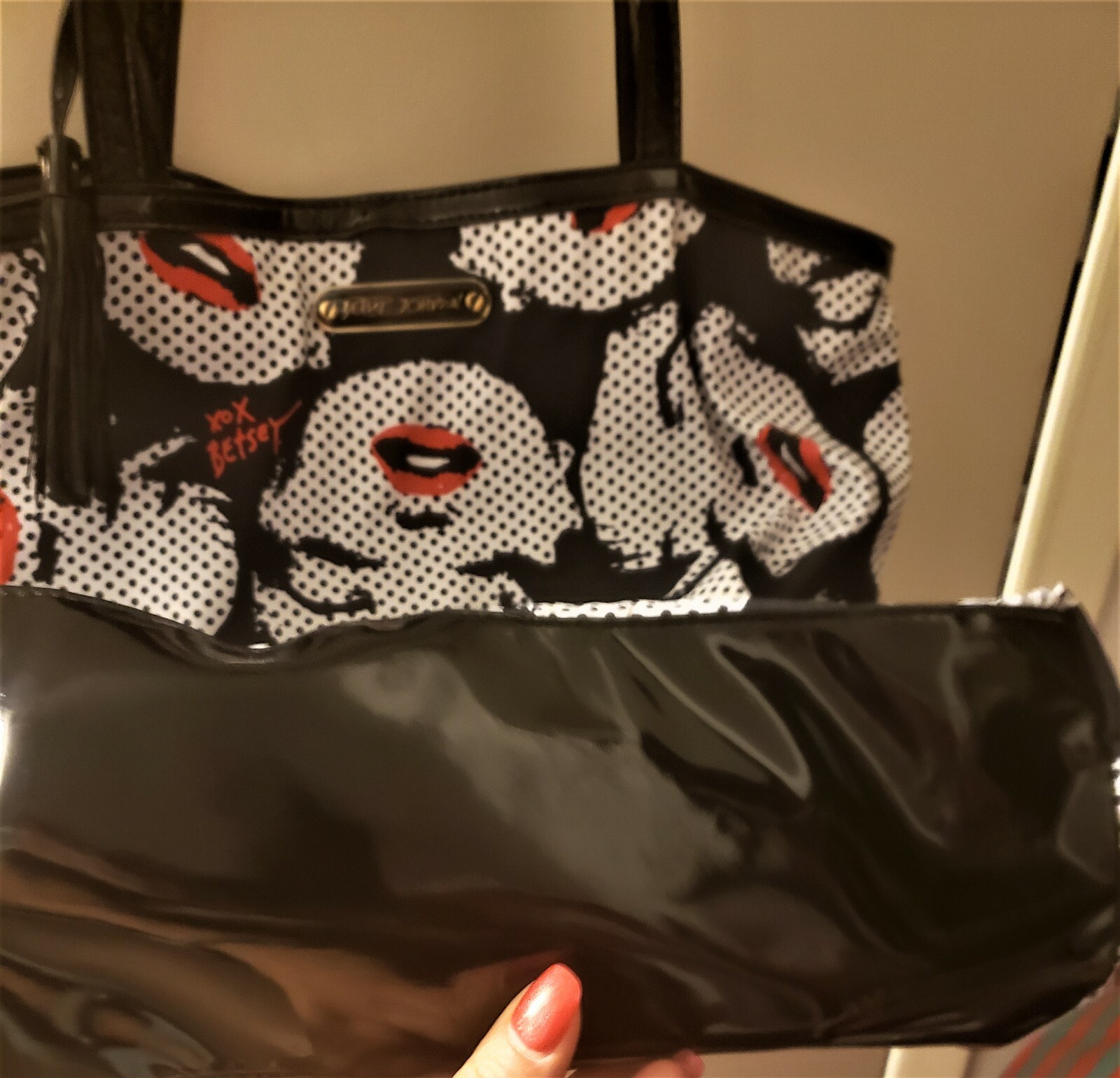 Betsey Johnson Marilyn Monroe Tote Purse Black White … Gem