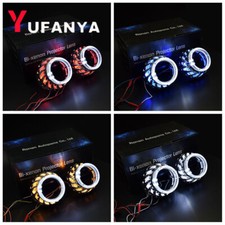 2.5 Led Angel Eyes Fit Bi Xenonled Projector Lens Auto Headlights Retrofit H4