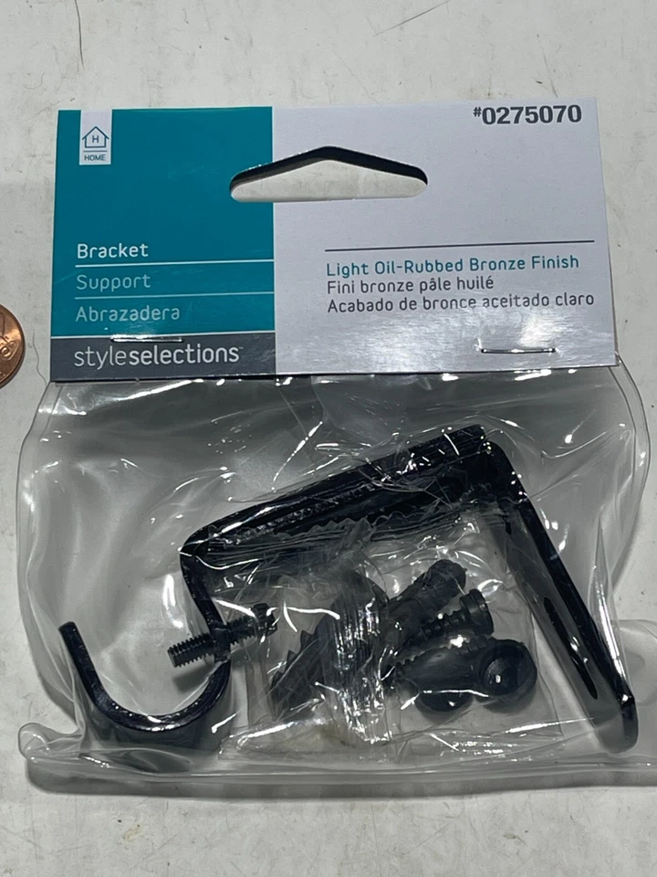 (2) Soportes de barra de cortina Style Selections acabado bronce frotado con aceite 0275070 Foto 2 de 2