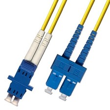 1ft Fiber Optic Adapter Cable LC Female-SC Male Singlemode 9/125 Duplex Yellow