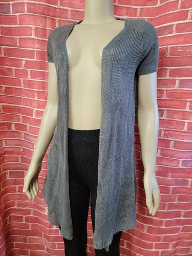 Eileen Fisher Italian Yarn Linen XS Womens SS Open Cardigan Sweater #CB2