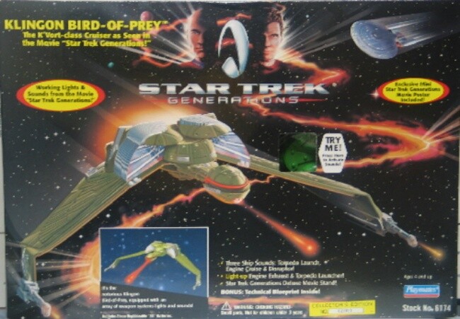 Star Trek Generations Movie Klingon Bird of Prey Playmates NEW