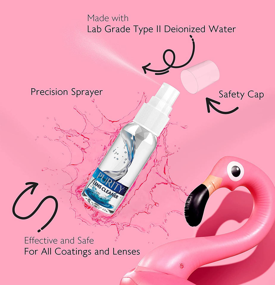 Purity Eyeglass Lens Cleaner Kit 3 X 1Oz Travel Size Lens Cleaner