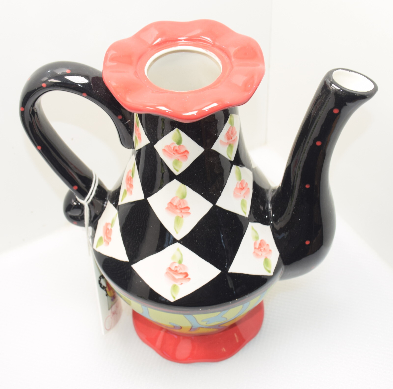 Tea Party Ceramic Tea Pot by Joyce Shelton GiftCraft Roses NIB 14072