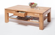 Couchtisch Wohnzimmer Tisch Kernbuche Massiv geölt 115 x 70 cm mit Schubkasten 