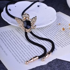 Mens Bolo Tie Vintage Western Cowboy Double Eagle Crown Alloy Wedding Necklace