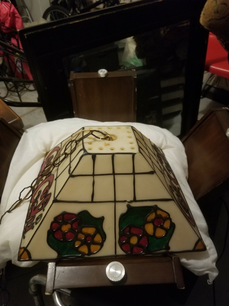 Vintage Coca Cola Stained Plastic Hanging Lamp Bar Pool Table | eBay