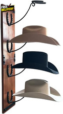 Cowboy Hat Rack for Wall Mount 34.6 X 10.1 X 13.5 Wood Cowboy Hat Holder H.....