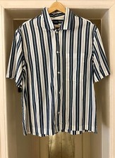 BOSS by Hugo Boss Men s Blue/White Striped Shirt sz M