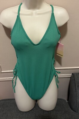 Stoney Clover Lane X Target V-neck One Piece Green Swim Bathing Suit Medium New